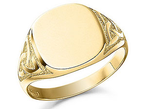 Gents Celtic Shoulder Signet Ring -