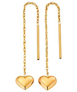 Heart Pull Thru Drop Earrings
