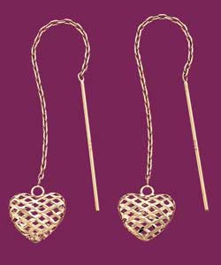 Mesh Heart Pull Through Earrings