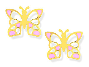 Pink Butterfly Earrings - 070851