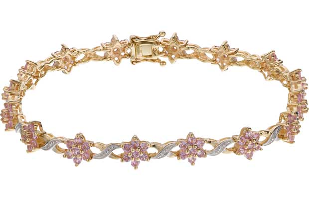 Pink Sapphire and Diamond Bracelet