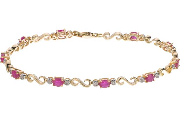 Ruby and 0.1ct Diamond Bracelet