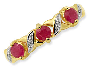 Ruby and Diamond Half Eternity Ring 048235-J