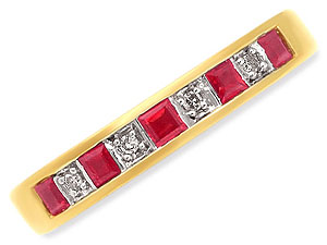 Ruby and Diamond Half Eternity Ring 048843-J