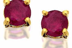 Ruby Solitaire Earrings 3mm - 070219