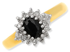 Sapphire and Diamond Cluster Ring 046755-R