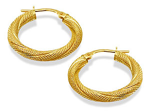 Twisted Mesh Hoop Earrings 20mm - 072461