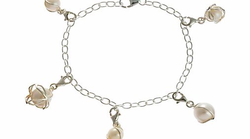 A B Davis Sterling Silver Freshwater Pearl Charm