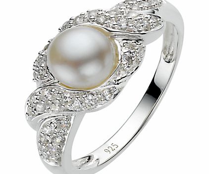 A B Davis Sterling Silver White Pearl Cubic