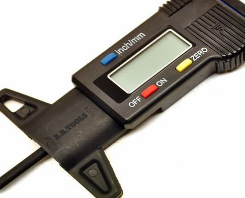 A B Tools Tyre Tread Depth Gauge Digital / Brake Shoe Pad Wear Car / Bike / Van AT818