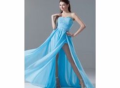 A-line Backless Sweetheart Beaded Pleat Side