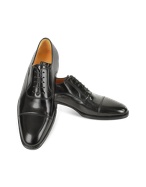 A.Testoni Black Label - Black Brushed Calf Leather Cap Toe