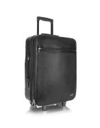 Polished Black Calf Leather Wheeled Upright