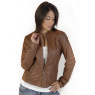 lADIES TAN LEATHER JACKET by TORUS `3D`