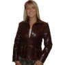 LEATHER JACKET BROWN VINTAGE and#39;NINAand39;