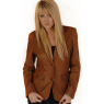 WOMANS LEATHER 2-BUTTON BLAZER `4C`