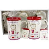 Ruby Wedding Anniversary Bone China Mugs