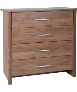 Abbey 4 Drawer Chest - Walnut Effect