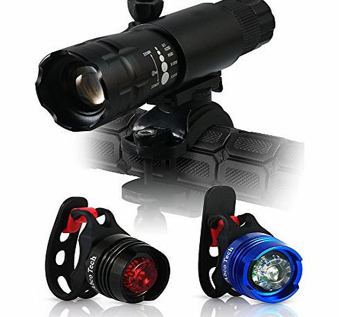 Abco Tech LED Bike Light - Exquisite Design - Headlight and Tail Light Set - Multipurpose High Intensity Tripl