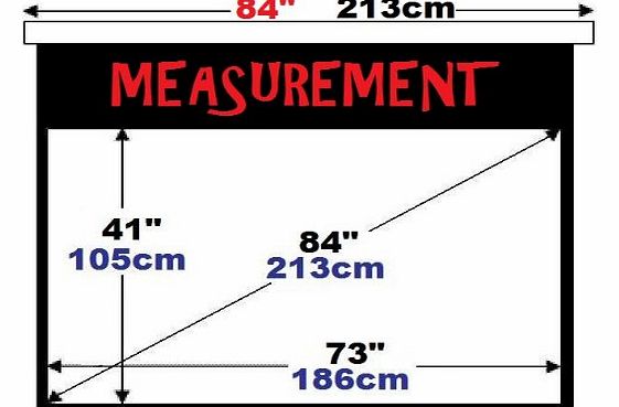 84`` inch Electric HD Projector Screen With Remote 16:9 Native Aspect Ratio