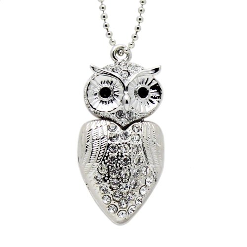 8 GB Owl Shaped Crystal Jewelry USB Stick Storage Flash Memory Pen Drive Necklace