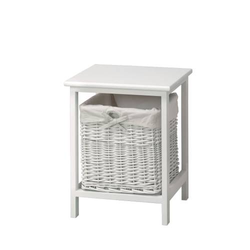 White Painted 1 Basket Storage Unit