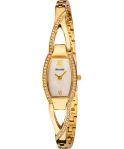 Accurist Ladies Gold Plated Stone Set Semi