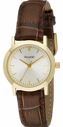 Accurist Ladies leather strap watch LS670G