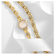 Accurist ladies watch and bracelet set gold