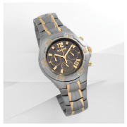 mens 2 tone chrono chocolate dial