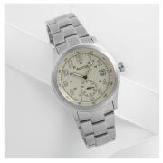 Accurist mens cream dial date silver bracelet