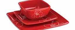 12-Piece Red Square Dinner Set