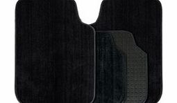 ACE 4 Piece Deep Pile Luxury Car Mat Set - Black