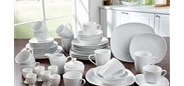 ACE 50-Piece Rounded Square Aspen Porcelain Dinner Set