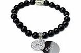 Personalised - Black Beaded Bracelet