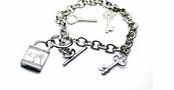 Personalised - Key And Padlock Charm Bracelet