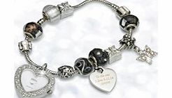 Personalised Black Charm Watch Bracelet