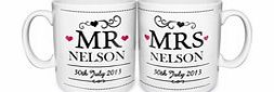 Personalised Mr  Mrs Mug Set