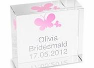 Personalised Pink Butterflies Medium Crystal Token