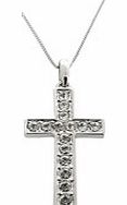 Rhodium Plated Cross Pendant