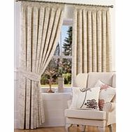 Script Tape Top Natural Curtains - Pair Of Tie