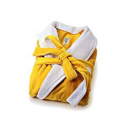 Yellow Velvet Terrycloth Bathrobe