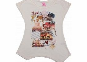 Adams Girls Cream Global Print T Shirt L6/D4