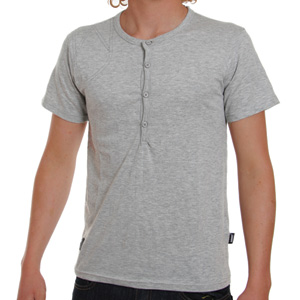 Grand Surplus Henley tee - Grey Marl