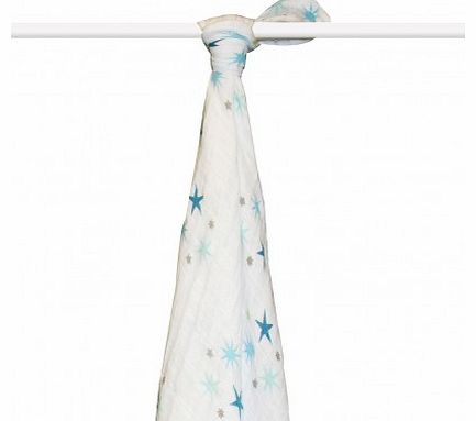 aden   anais Organic Maxi-Swaddle - Blue Stars `One size