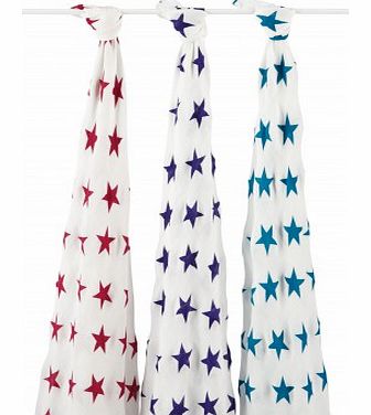 Organic swaddle - vivid stars - pack of 3 `One