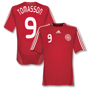 Adidas 07-09 Denmark Home Shirt   Tomasson Nr.9