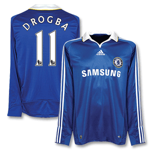 Adidas 08-09 Chelsea Home L/S Shirt   Drogba 11