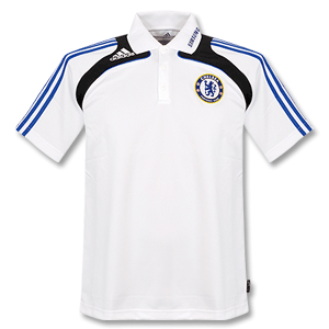 Adidas 08-09 Chelsea Polo Shirt - White/Royal