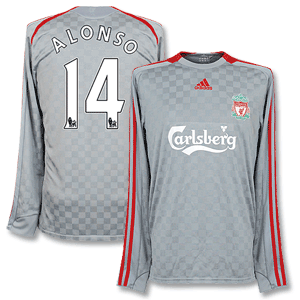 Adidas 08-09 Liverpool Away L/S Shirt   Alonso 14